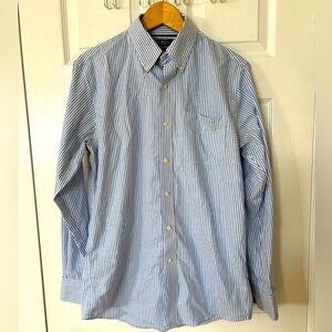 Men’s Blue Striped Dress shirt slim fit, stretch non-iron